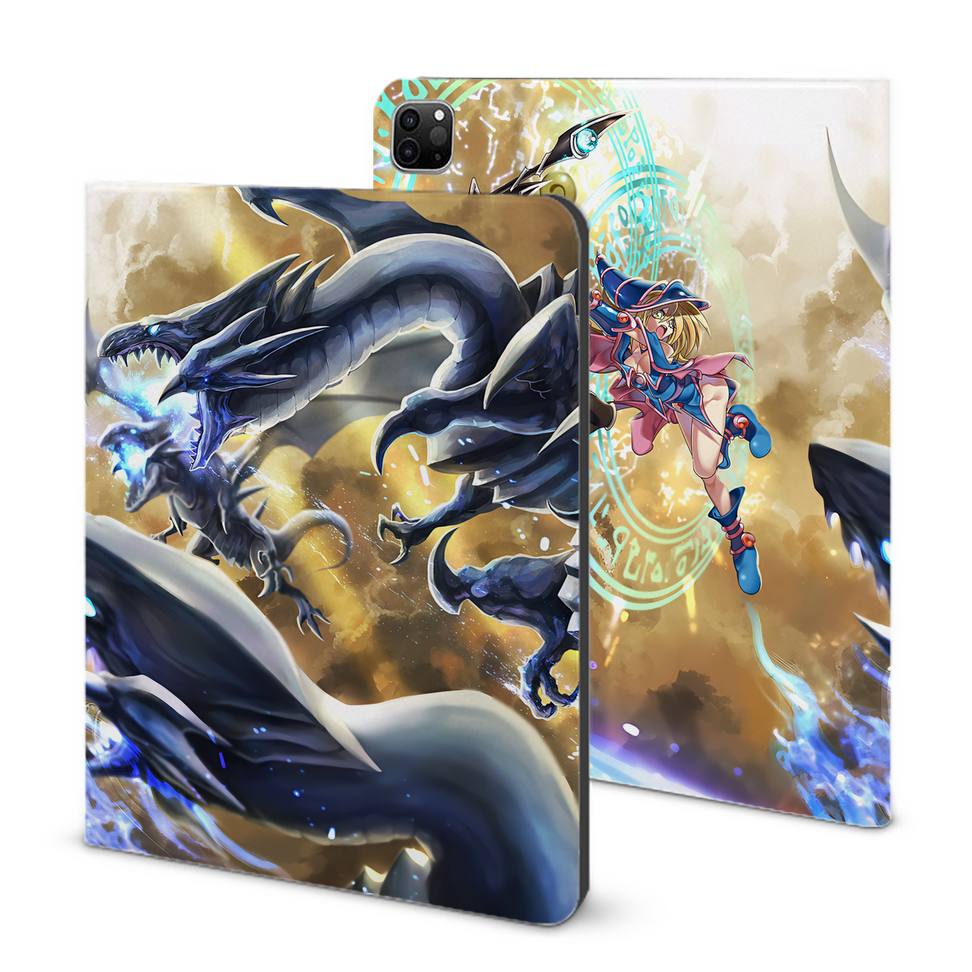 （画像用） 遊☆戯☆王 Yu-Gi-Oh! IPad ケース ブック型 PUレザー TPU 耐衝撃 軽量 薄型 ペン収納なし 全面保護 IPad 各モデル対応